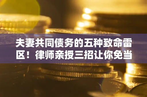 武汉夫妻共同债务的五种致命雷区！律师亲授三招让你免当替罪羊